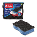 Scrunge Heavy-duty Sponge, 2.63 X 4.25, 1 Thick, Black/blue, 2/pack