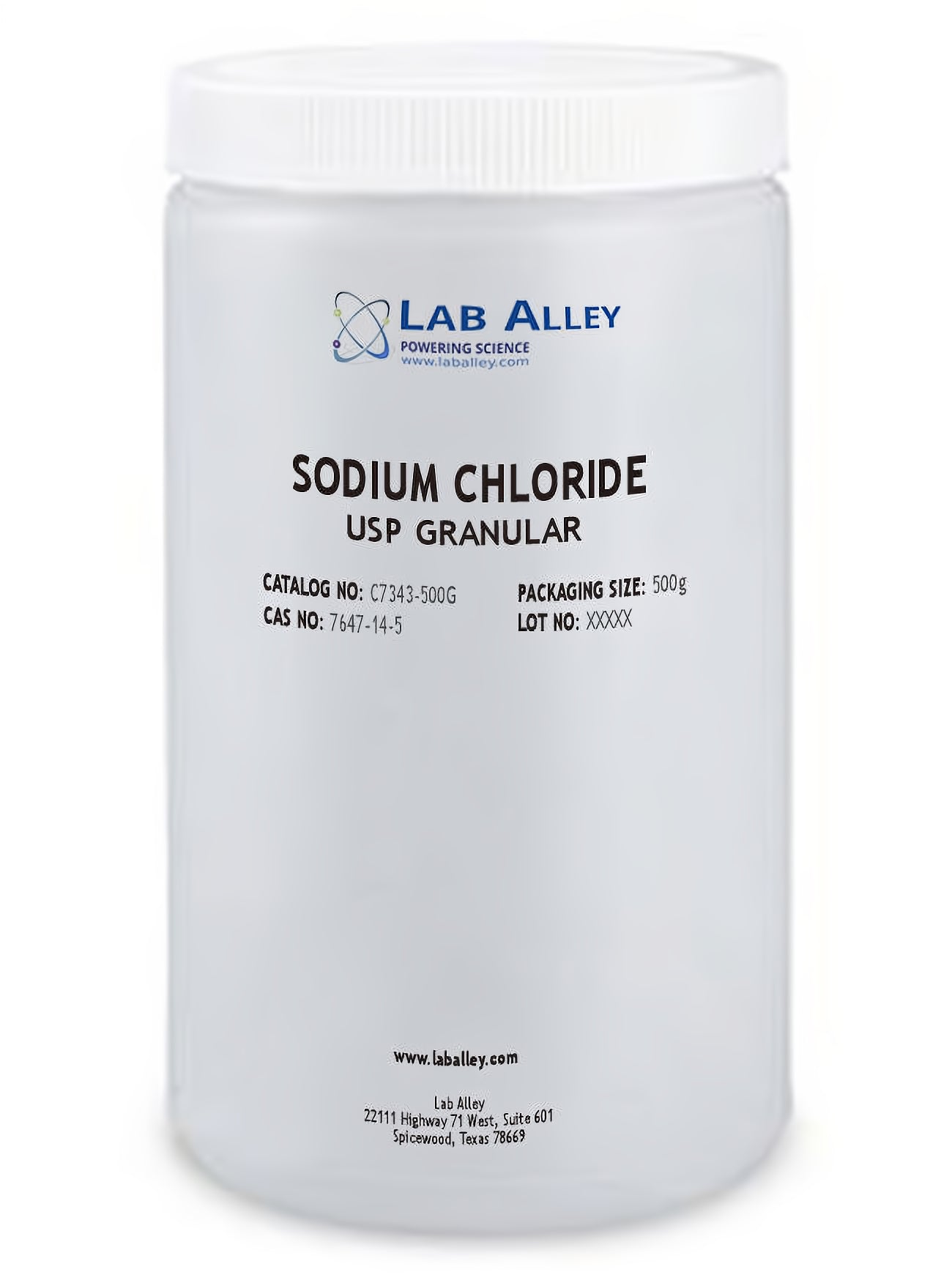 Sodium Chloride, Granular, USP Grade, Kosher, Halal