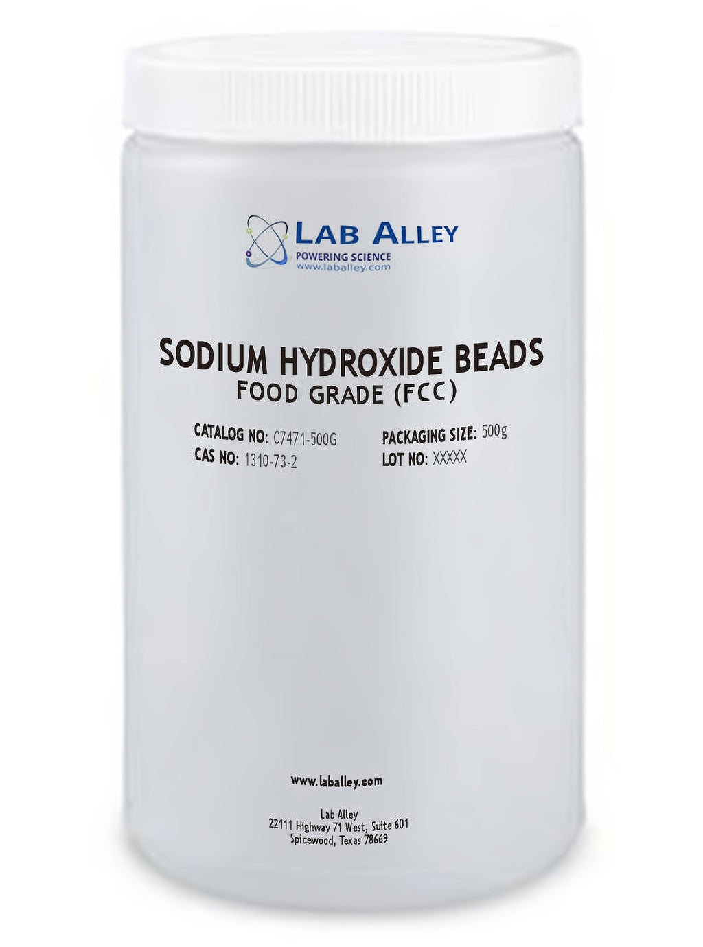 Sodium Hydroxide Beads FCC/Food Grade (Mesh Size 16 or 1.19mm)
