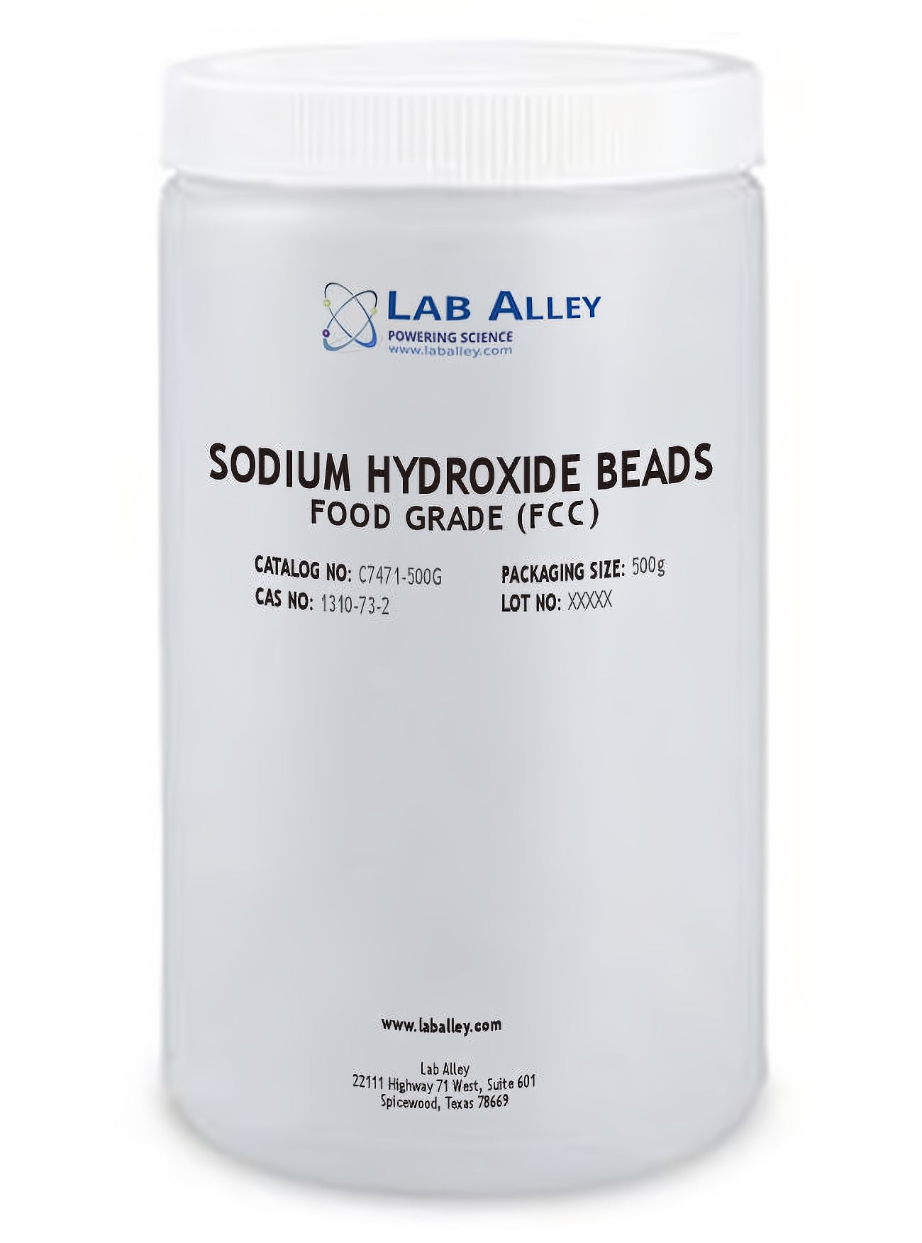 Sodium Hydroxide Beads FCC/Food Grade (Mesh Size 16 or 1.19mm)